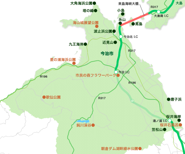 今治市陸地部エリア 公園・清掃地区 今治市陸地部エリア 公園・清掃地区